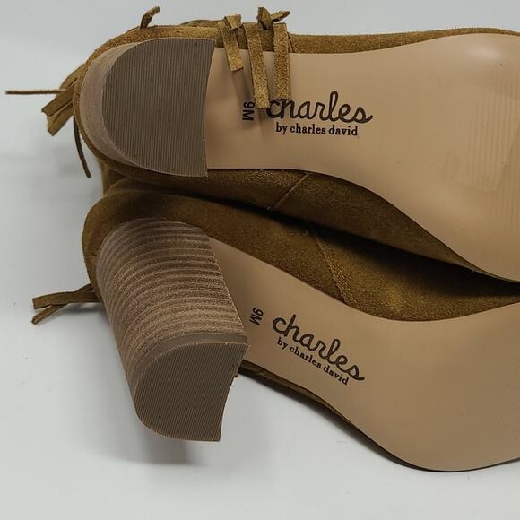 Charles By David Charles Boulder Fringe Mid Boots Women's Size 9 - Picture 7 of 8